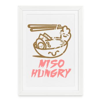 Miso Hungry Food - Framed poster (27 × 37 cm) - white - Front