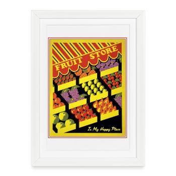 Fruit Shop Retro Market Vibes - Framed poster (27 × 37 cm) - white - Front