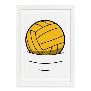 Ballon de waterpolo - Affiche encadrée (27 × 37 cm) - blanc - Devant