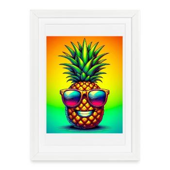 Ananas - Affiche encadrée (27 × 37 cm) - blanc - Devant