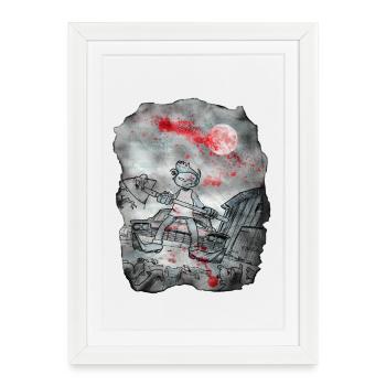 Cat Zombie Killer - Affiche encadrée (27 × 37 cm) - blanc - Devant