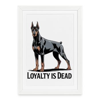 Illustration de Doberman Majestueux - Affiche encadrée (27 × 37 cm) - blanc - Devant
