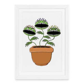 Illustration de plante carnivore vive - Affiche encadrée (27 × 37 cm) - blanc - Devant