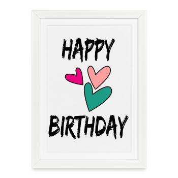 100. 100 ANS. 100e ANNIVERSAIRE. ANNIVERSAIRE 100  - Affiche encadrée (27 × 37 cm) - blanc - Devant