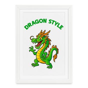 Dragon Style Cartoon - Framed poster (27 × 37 cm) - white - Front