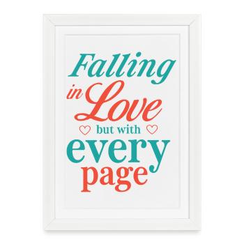 Tomber amoureux, mais à chaque page - Affiche encadrée (27 × 37 cm) - blanc - Devant