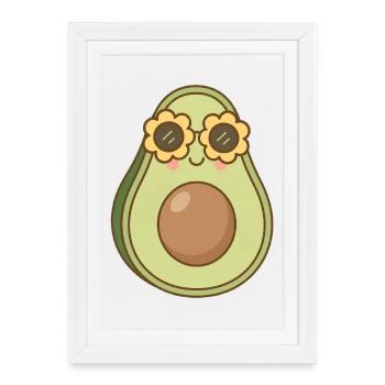 Avocat - Affiche encadrée (27 × 37 cm) - blanc - Devant
