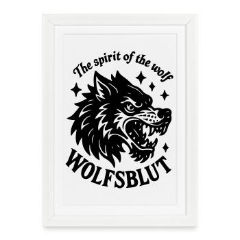 Wolf Blood Wolves Wolf Pack Wolf Pack Pack Pack Hunting - Framed poster (27 × 37 cm) - white - Front