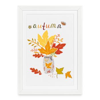 Autumn leaves - Framed poster (27 × 37 cm) - white - Front