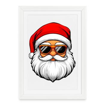 Cooler Weihnachtsmann - Gerahmtes Poster (27 × 37 cm) - Weiß - Vorne