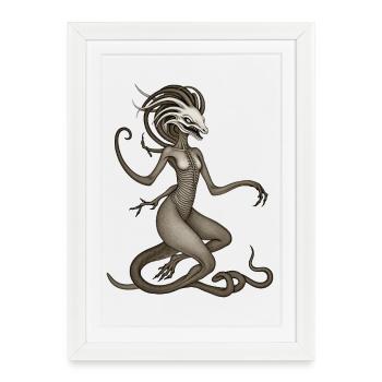 BUG #4 - dark hell - Framed poster (27 × 37 cm) - white - Front