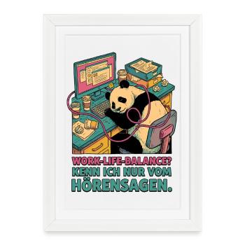 Panda au ministère de l’Intérieur par ouï-dire - Affiche encadrée (27 × 37 cm) - blanc - Devant