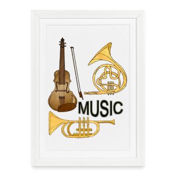 Instruments de musique - Affiche encadrée (27 × 37 cm) - blanc - Devant