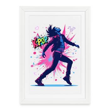 Énergie K-Pop – Danse, Beat & Ambiances de rue coréennes - Affiche encadrée (27 × 37 cm) - blanc - Devant