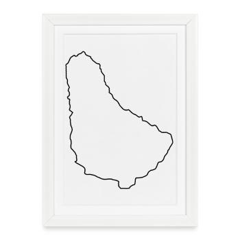 Carte de la Barbade - Affiche encadrée (27 × 37 cm) - blanc - Devant