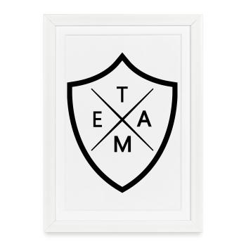 Team Crest - Framed poster (27 × 37 cm) - white - Front