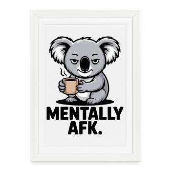 Koala AFK Coffee - Framed poster (27 × 37 cm) - white - Front