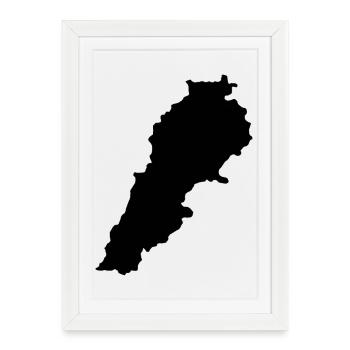 Carte du Liban - Affiche encadrée (27 × 37 cm) - blanc - Devant