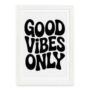 Vibing typography in black - Framed poster (27 × 37 cm) - white - Front
