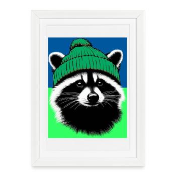 Raton laveur - Affiche encadrée (27 × 37 cm) - blanc - Devant
