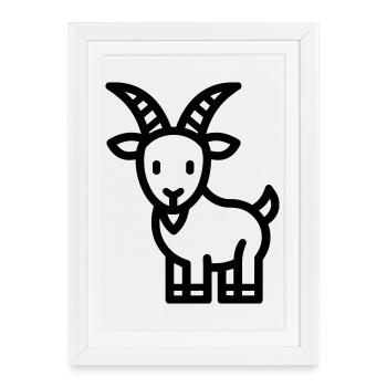 chèvre - Affiche encadrée (27 × 37 cm) - blanc - Devant