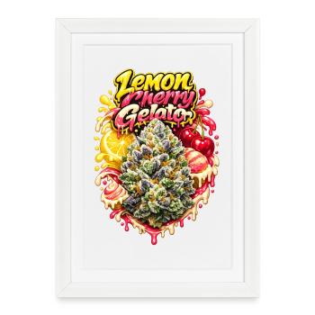 Lemon Cherry Gelato Graffiti Print  - Framed poster (27 × 37 cm) - white - Front