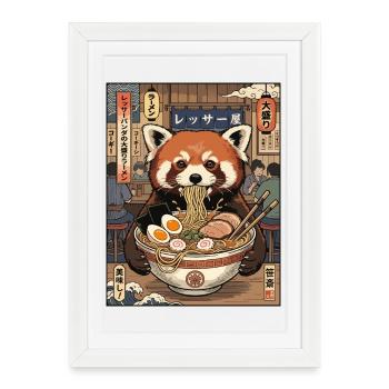 Red Panda Ramen Feast - Framed poster (27 × 37 cm) - white - Front