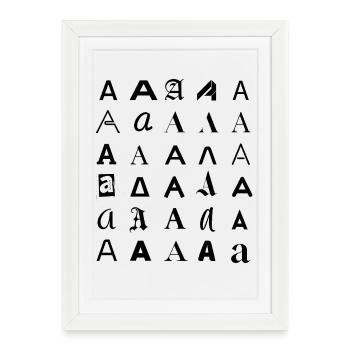 Typographie : Une lettre variante de conception. - Affiche encadrée (27 × 37 cm) - blanc - Devant