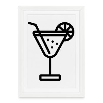 cocktail - Affiche encadrée (27 × 37 cm) - blanc - Devant