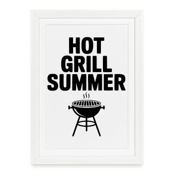 Grill chaud Été - Affiche encadrée (27 × 37 cm) - blanc - Devant