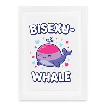 Mois de la fierté LGBTQ - Baleine bisexuelle - Affiche encadrée (27 × 37 cm) - blanc - Devant