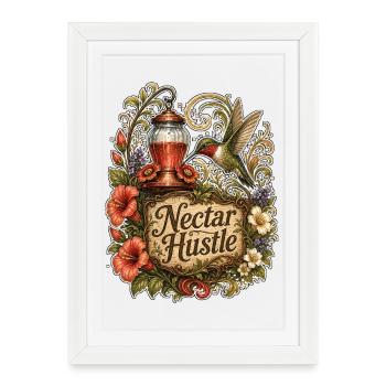 Nectar Hustle - Framed poster (27 × 37 cm) - white - Front