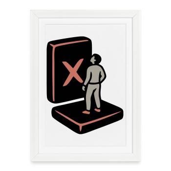 Bouldering Wall Climbing Bouldering Climbing Hall - Framed poster (27 × 37 cm) - white - Front