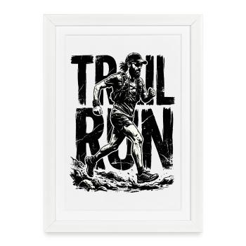 Trail Run - Framed poster (27 × 37 cm) - white - Front