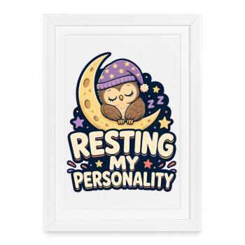 REPOSER MA PERSONNALITÉ Sieste - Affiche encadrée (27 × 37 cm) - blanc - Devant