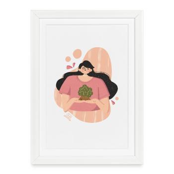 Tree of hope in hands - Framed poster (27 × 37 cm) - white - Front