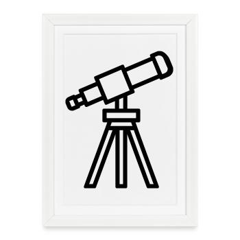 telescope - Framed poster (27 × 37 cm) - white - Front