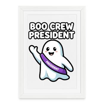 Président de la troupe Boo Halloween Ghost - Affiche encadrée (27 × 37 cm) - blanc - Devant