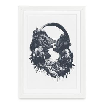 Hiking - The Sounds of Nature - Framed poster (27 × 37 cm) - white - Front