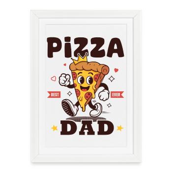 Pizza dad Cadeau Amateur de Pizza - Affiche encadrée (27 × 37 cm) - blanc - Devant