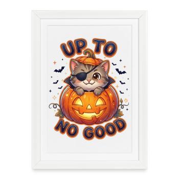 Up To No Good Halloween Cat - Framed poster (27 × 37 cm) - white - Front