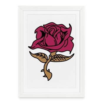 Rose (fleur) - Affiche encadrée (27 × 37 cm) - blanc - Devant