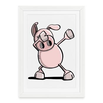 Cool Dab Dance Pig - Dabbing Animals - Framed poster (27 × 37 cm) - white - Front