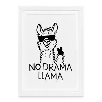No Drama Llama Shirt - Framed poster (27 × 37 cm) - white - Front