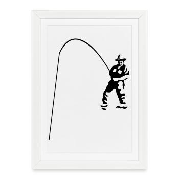 Angler - Gerahmtes Poster (27 × 37 cm) - Weiß - Vorne