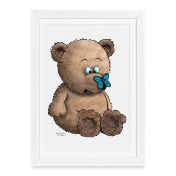 ours en peluche - Affiche encadrée (27 × 37 cm) - blanc - Devant