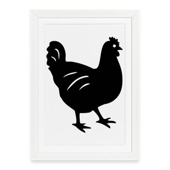 poulet - Affiche encadrée (27 × 37 cm) - blanc - Devant