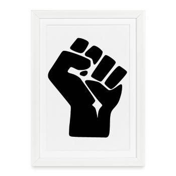 poing - Affiche encadrée (27 × 37 cm) - blanc - Devant