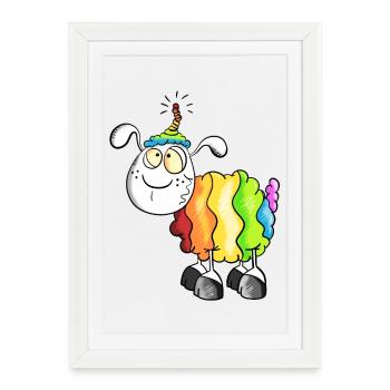 Rainbow Sheep - Framed poster (27 × 37 cm) - white - Front