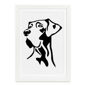 Tête de grand danois - Affiche encadrée (27 × 37 cm) - blanc - Devant